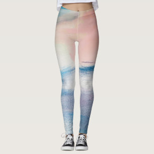 Leggings Resumen de pintura al óleo, textura de lienzo.