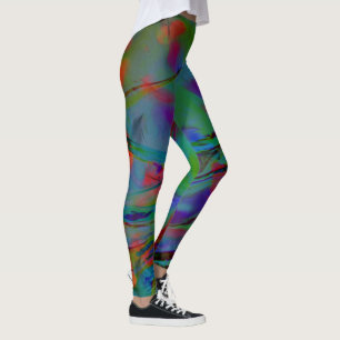Leggings resumen de plumas azules