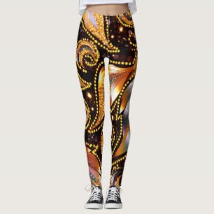 Leggings Resumen de plumas lujosas