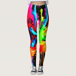 Leggings Resumen de salpicaduras coloridas