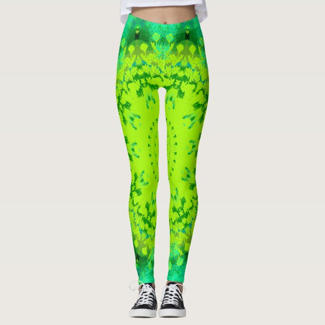 Leggings Resumen de sombras de manala verde (Anverso)