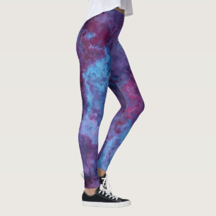 Leggings resumen de subirán de mármol azul y violeta