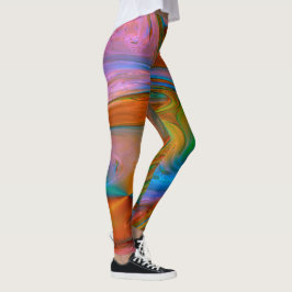 Leggings Resumen de Swirls Rosadas