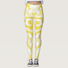 Leggings Resumen de Swirls White Swirls