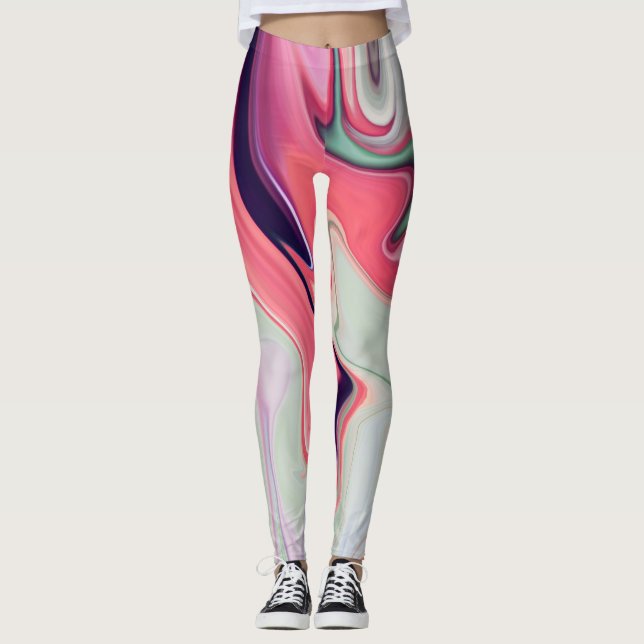 Leggings Resumen de textura de flujo de mármol líquido eleg (Anverso)