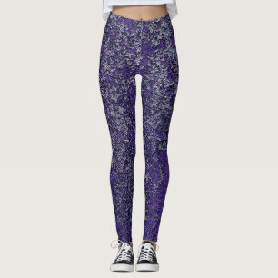 Leggings Resumen de textura Metalizado de color púrpura osc