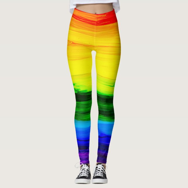 Leggings Resumen de tinta de alcohol arcoiris (Anverso)