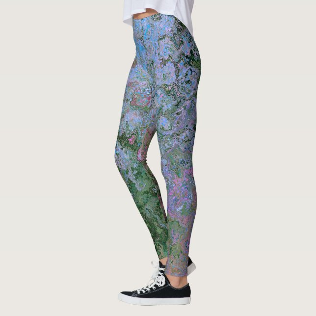 Leggings Resumen de tinta de alcohol inspirado en la mar (Izquierda)