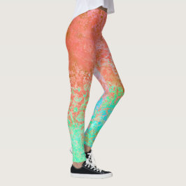 Leggings Resumen de tinta de alcohol Naranja de fuego