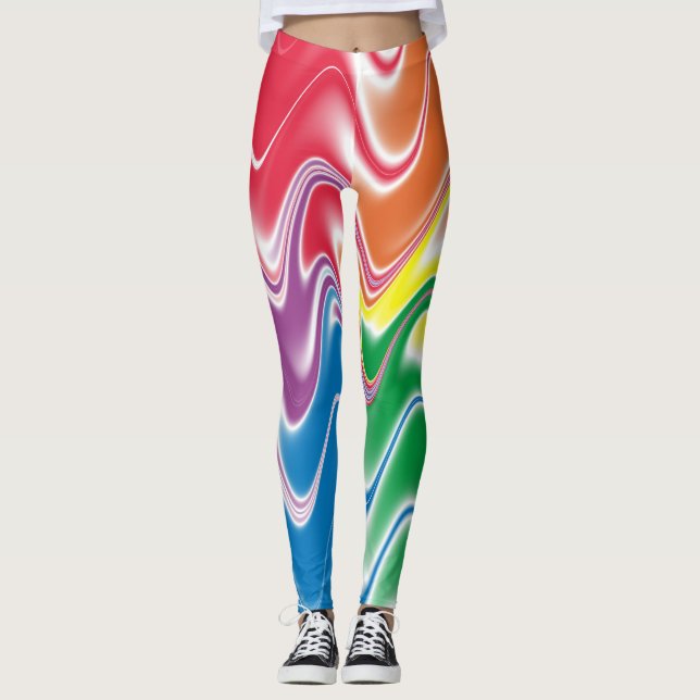 Leggings Resumen de Wavy Multicolor (Anverso)