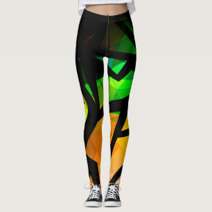 Leggings Resumen del dar geométrico del graffiti poligonal 