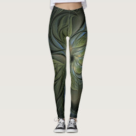 Leggings Resumen del diseño místico de los cobertizos verde