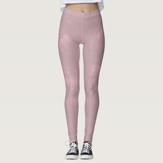Leggings Resumen del malvavisco gris rosado simple (Anverso)