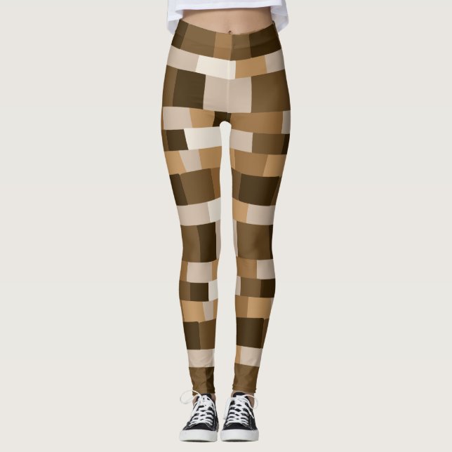 Leggings Resumen del modelo de trabajo en mosaico 080823 -  (Anverso)