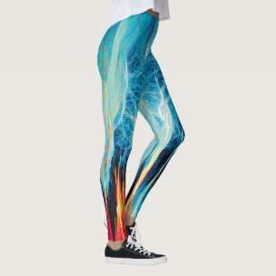Leggings Resumen del patrón de arte Energía eléctrica roja 