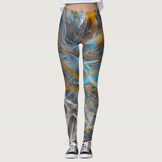 Leggings Resumen del patrón de arte moderno (Anverso)