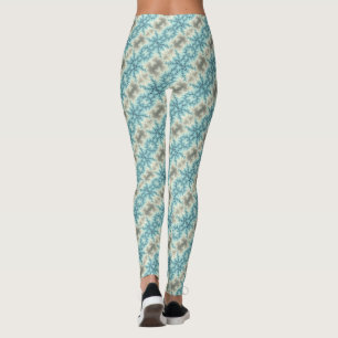 Leggings Resumen del patrón de copos de nieve geométrico az