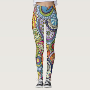 Leggings Resumen del patrón de paisleys coloridos