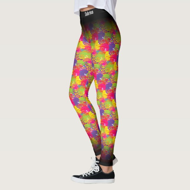 Leggings Resumen del patrón multicolor (Izquierda)