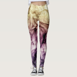 Leggings Resumen del polvo ahumado morado