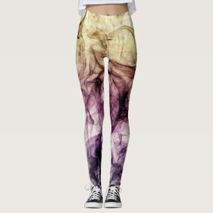 Leggings Resumen del polvo ahumado morado