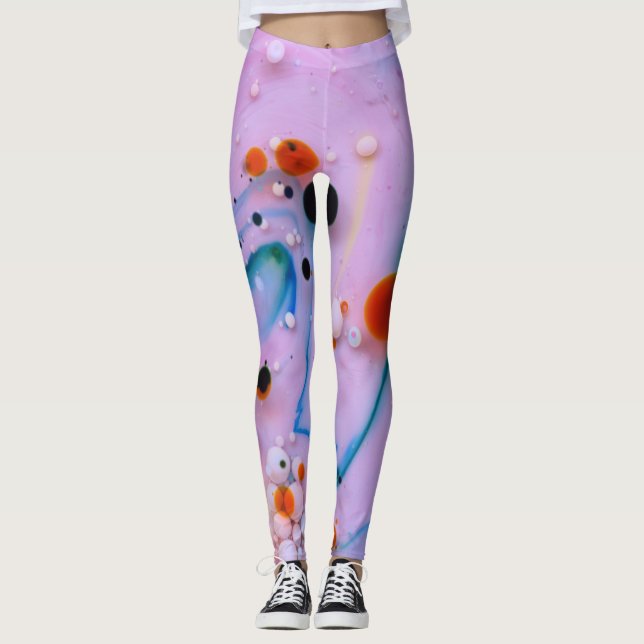 Leggings Resumen Diseño de salpicaduras multicolor (Anverso)
