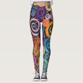 Leggings Resumen Diseño femenino de natación cósmica arco i