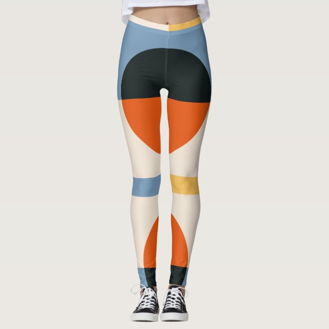 Leggings Resumen Diseño geométrico multicolor (Anverso)