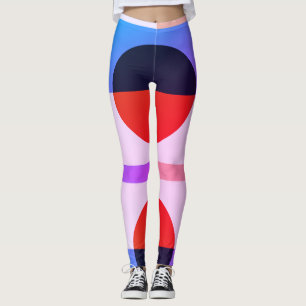 Leggings Resumen Diseño geométrico multicolor
