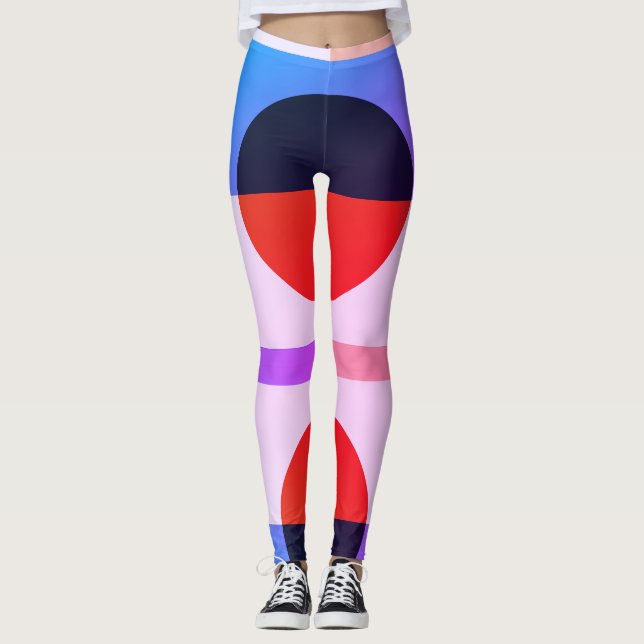 Leggings Resumen Diseño geométrico multicolor (Anverso)
