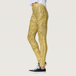 Leggings Resumen Dorado Beige Floral