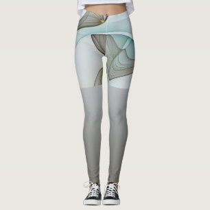 Leggings Resumen Elegancia dorada turquesa moderna