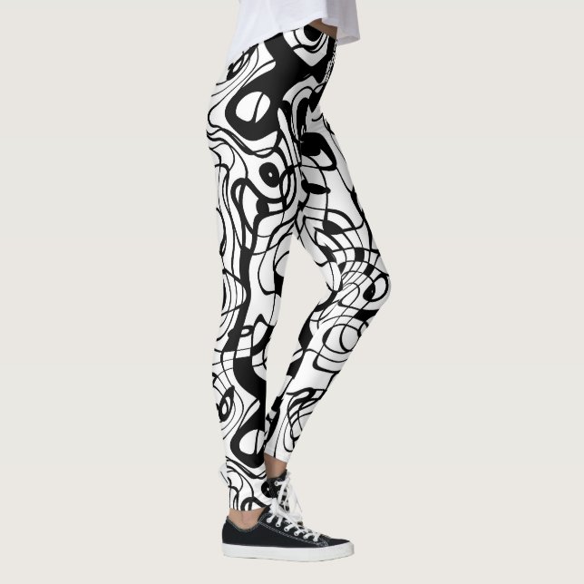 Leggings Resumen en blanco y negro (Derecha)
