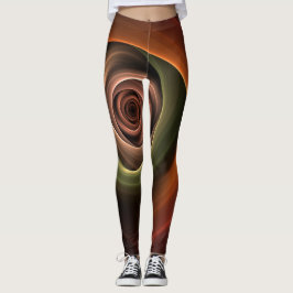 Leggings Resumen espiral 3D Colores cálidos Arte fractal mo