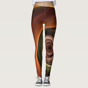 Leggings Resumen espiral 3D Colores cálidos Arte fractal mo