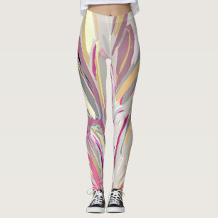 Leggings Resumen Estilo de arte de vectores de plantas trop