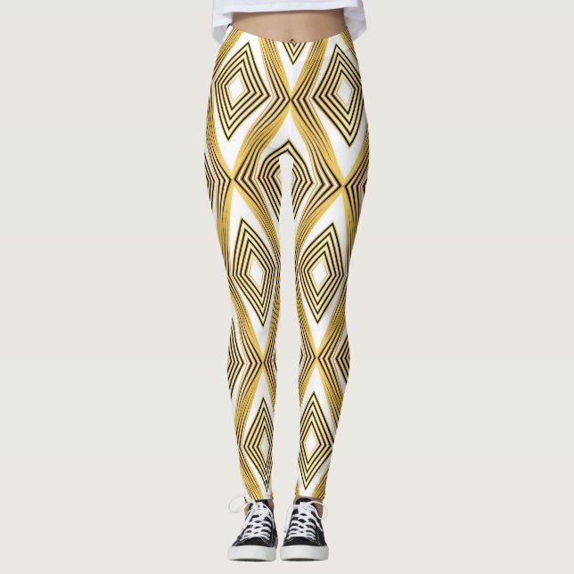 Leggings Resumen Fondo geométrico Art Deco (Anverso)