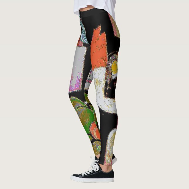 Leggings Resumen Formas Estilo de fuente de vidrio, (Izquierda)