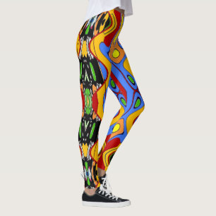 Leggings Resumen Formas Estilo de fuente de vidrio,