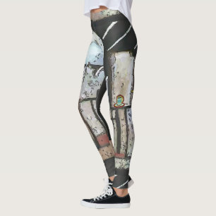 Leggings Resumen Formas Estilo de fuente de vidrio,