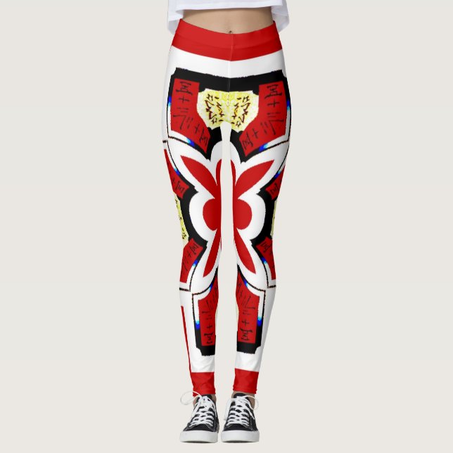 Leggings Resumen Formas Estilo japonés, (Anverso)