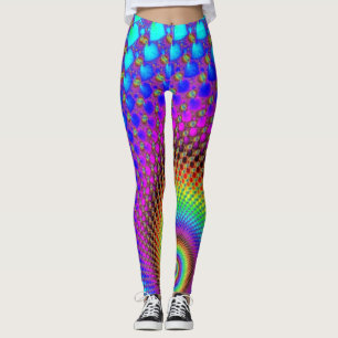 Leggings Resumen Fractal espiral - color neón