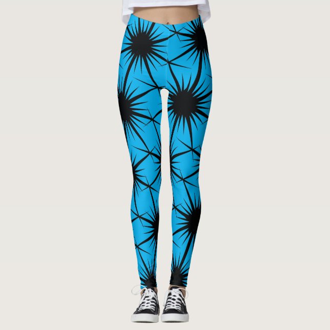Leggings Resumen Geométrico Black Pricky Cactus Thorn (Anverso)