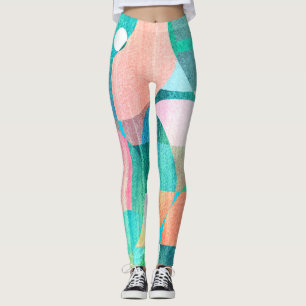 Leggings Resumen geométrico brillante y colorido
