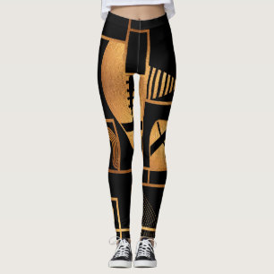Leggings Resumen geométrico del bronce del fútbol america