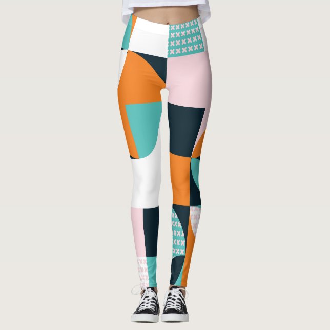 Leggings Resumen Geométrico: Efecto 3D colorido. (Anverso)