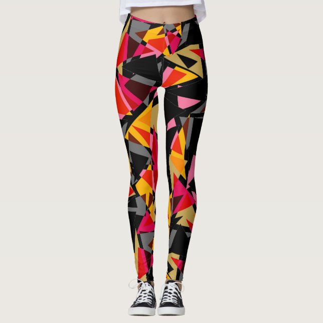 Leggings Resumen, geométrico, triángulos, formas geométrica (Anverso)