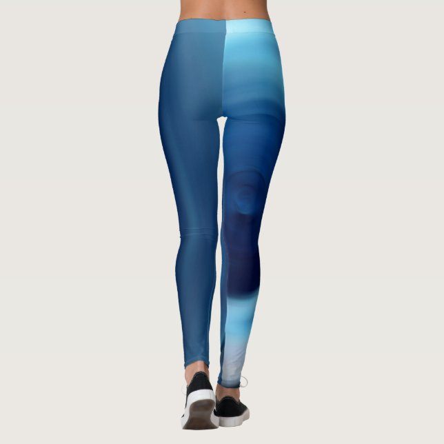 Leggings Resumen Gradiente azul espiral Arte digital (Reverso)