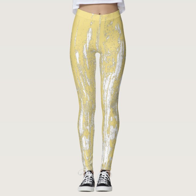 Leggings Resumen, Guay amarillo estridente y de moda (Anverso)
