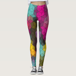 Leggings Resumen hexágono moderno geométrico forma mosaico